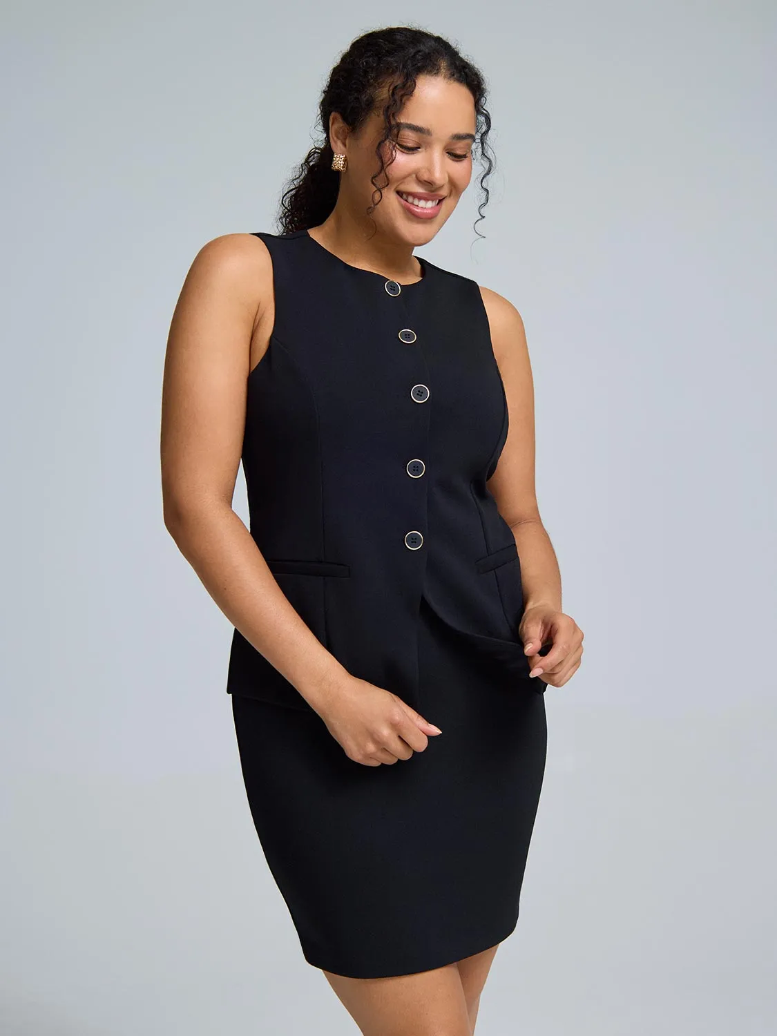 2-Fer Vest Sheath Dress easy pair