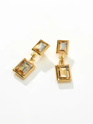 2-Tier Rectangle Gem Earrings vibrant color