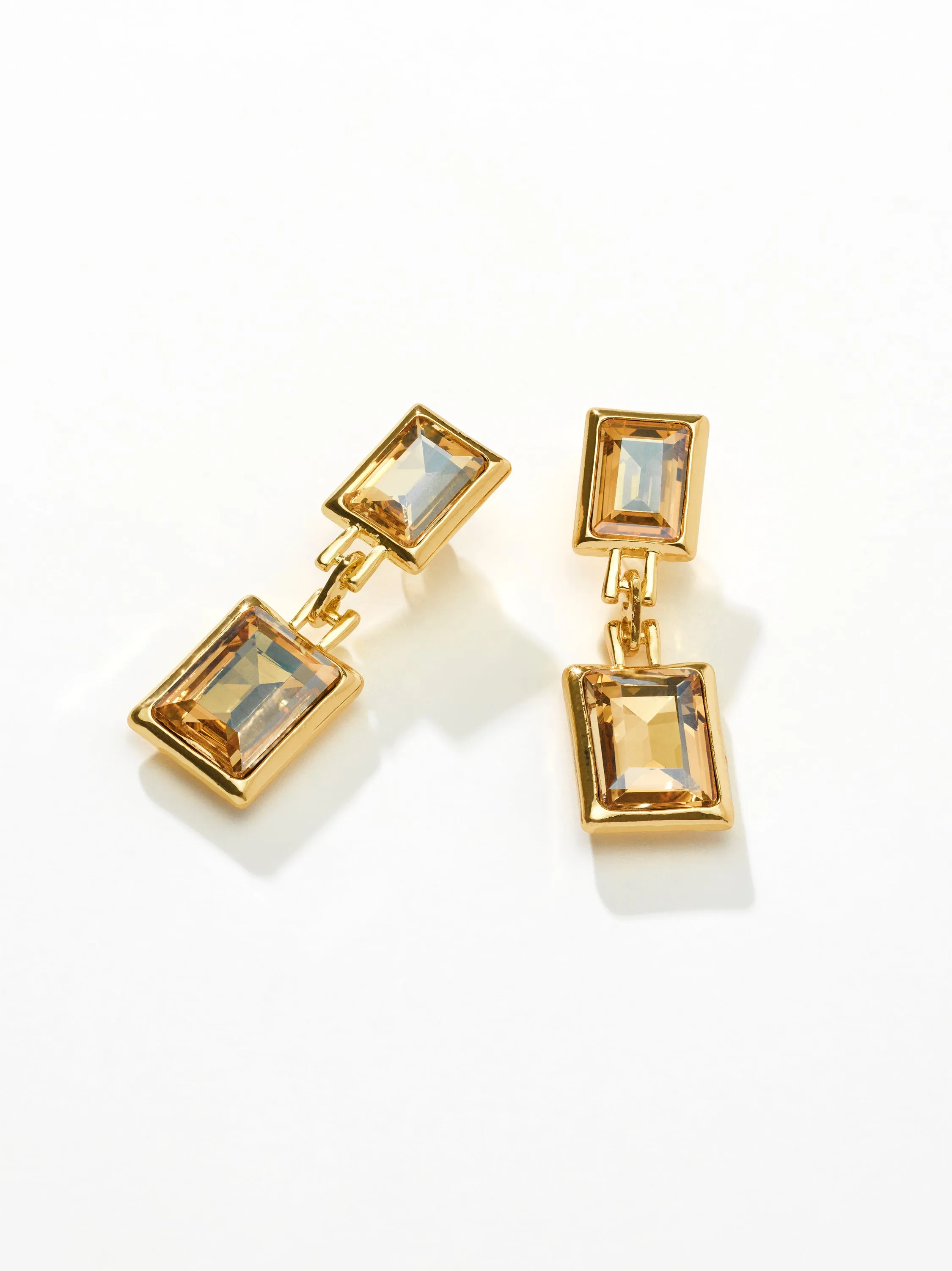 2-Tier Rectangle Gem Earrings vibrant color