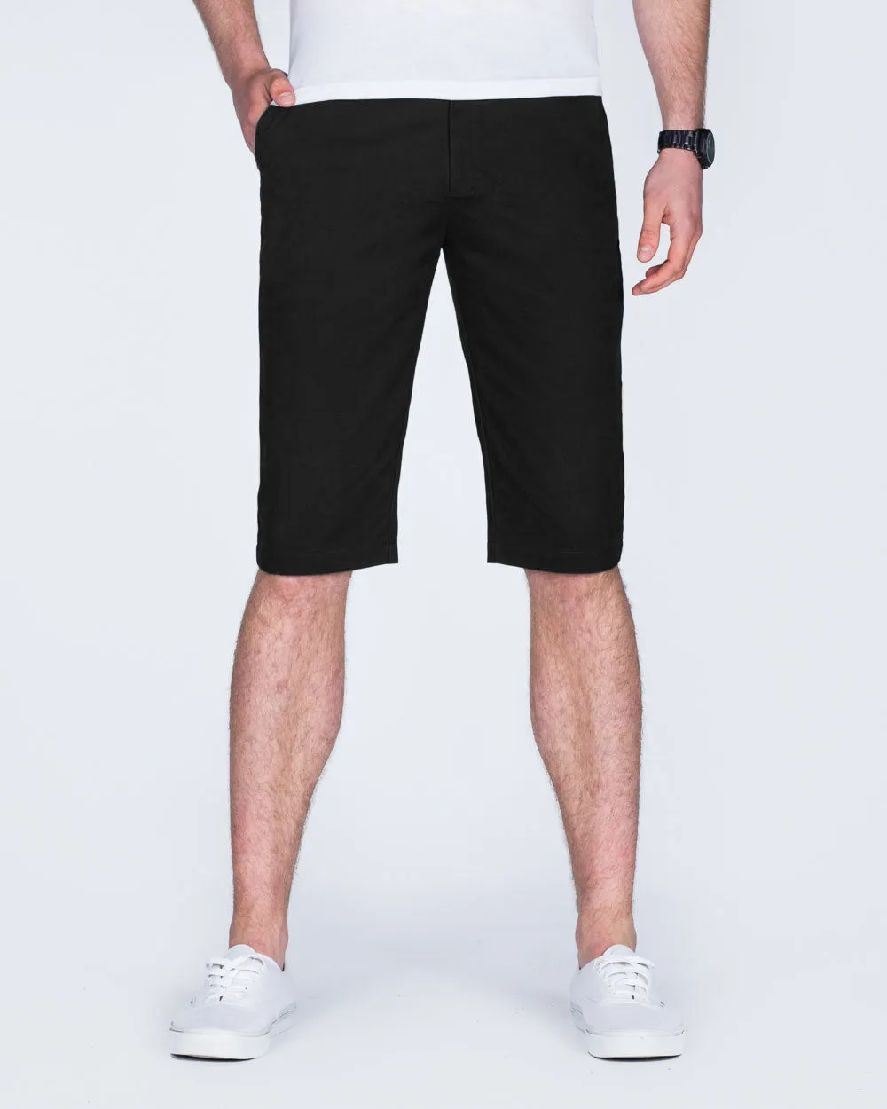 2t Alex Tall Slim Fit Chino Shorts (black) fashion comfort