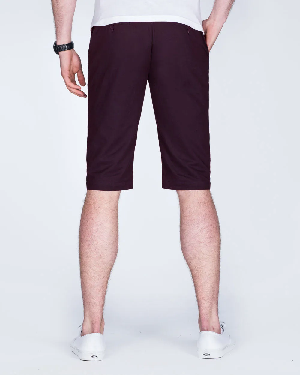 2t Alex Tall Slim Fit Chino Shorts (burgundy) simple versatile