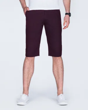 2t Alex Tall Slim Fit Chino Shorts (burgundy) casual variety