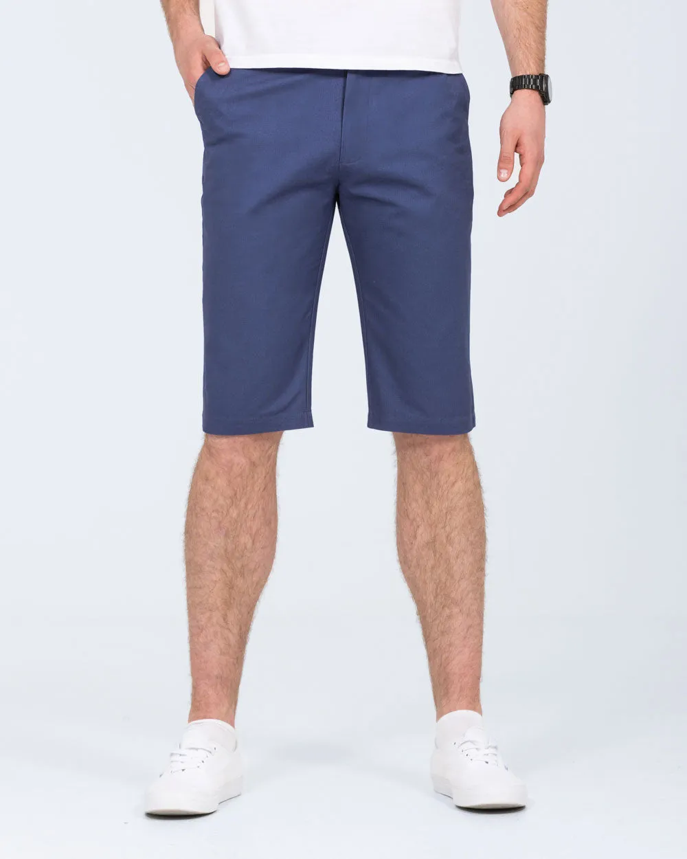 2t Alex Tall Slim Fit Chino Shorts (mid blue) loose fit