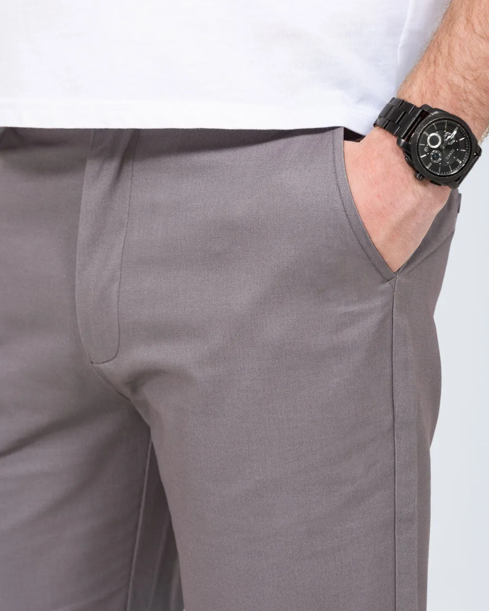 2t Alex Tall Slim Fit Chino Shorts (mid grey) youth design
