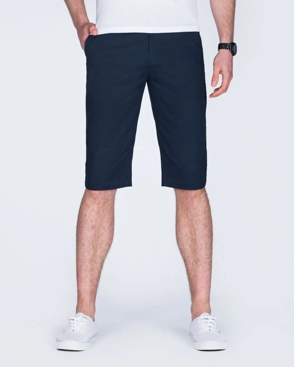 2t Alex Tall Slim Fit Chino Shorts (navy) comfort free
