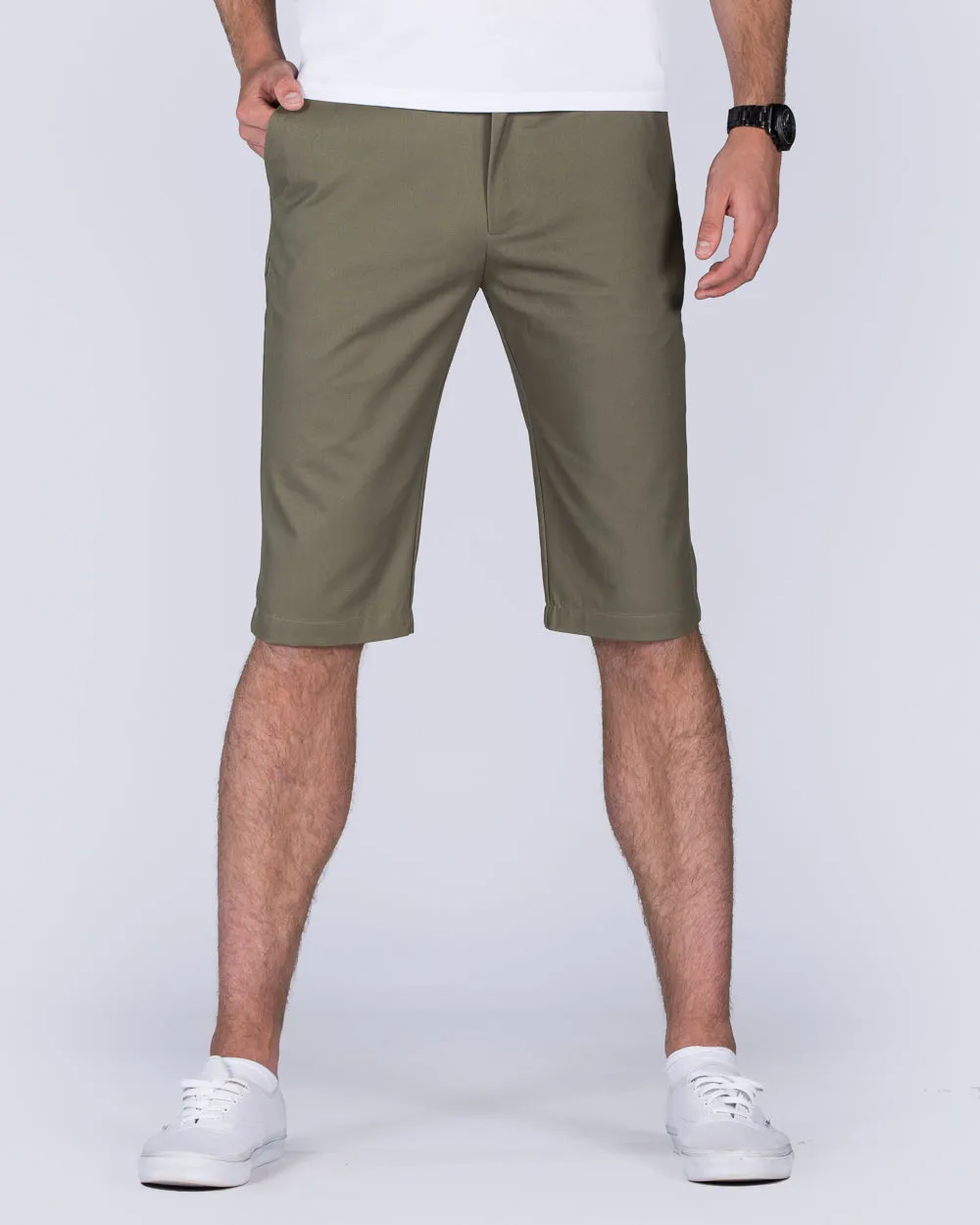 2t Alex Tall Slim Fit Chino Shorts (olive) easy wear