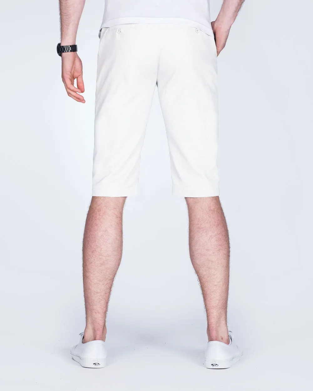 2t Alex Tall Slim Fit Chino Shorts (white) stretch comfort