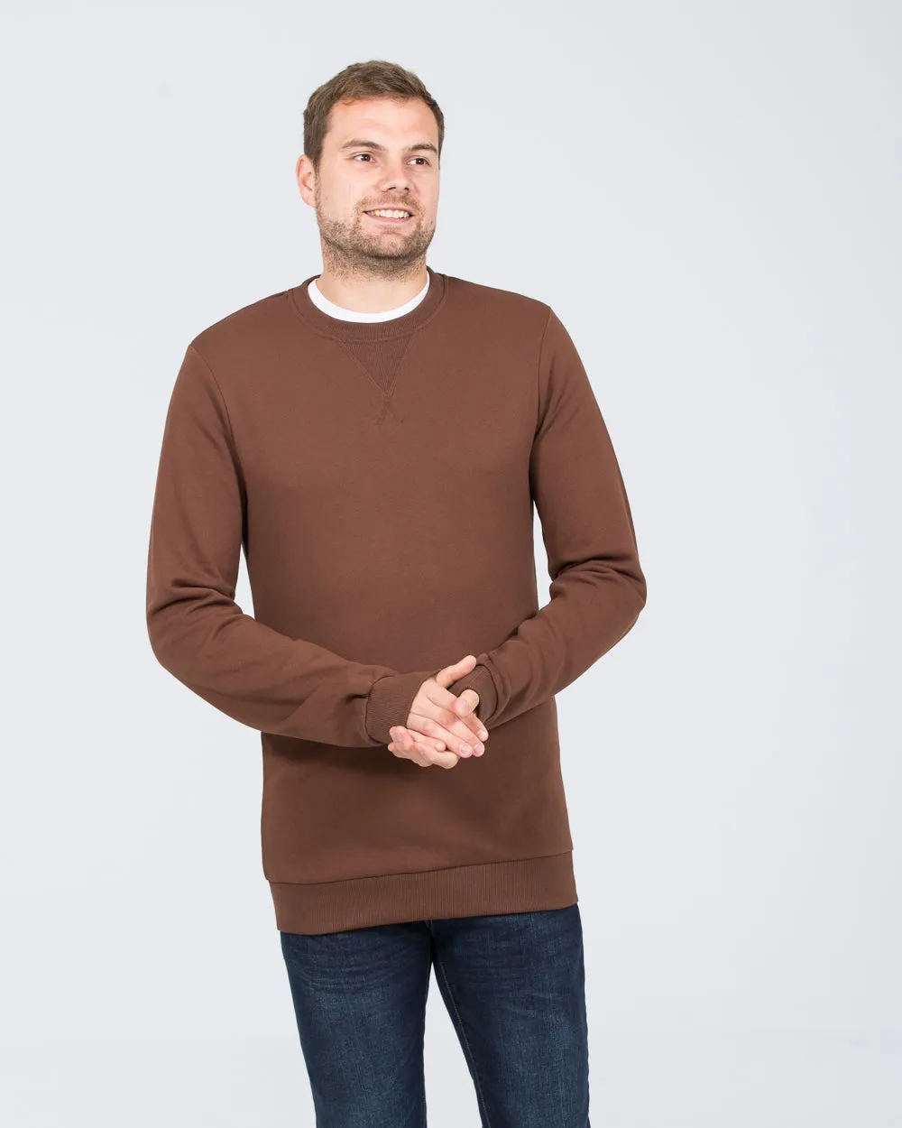 2t Alvin Slim Fit Tall Sweatshirt (brown) porch vibe