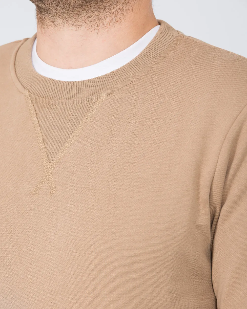 2t Alvin Slim Fit Tall Sweatshirt (taupe) clean cut