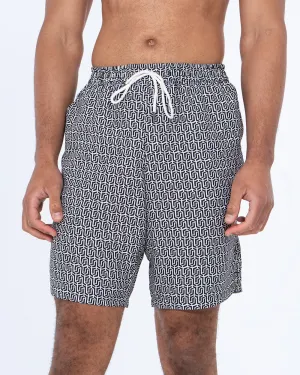 2t Aray Tall Geometric Swim Shorts (black/white) athlete wear