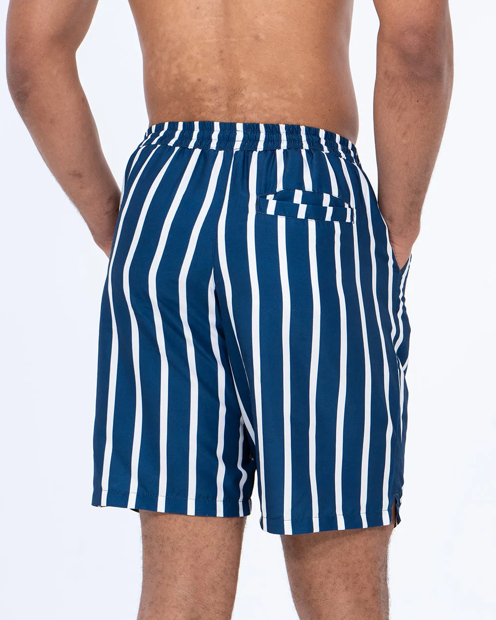 2t Aray Tall Striped Swim Shorts (navy/white) trendy element