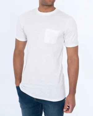 2t Arlo Tall Utility Pocket T-Shirt (white) graphic art