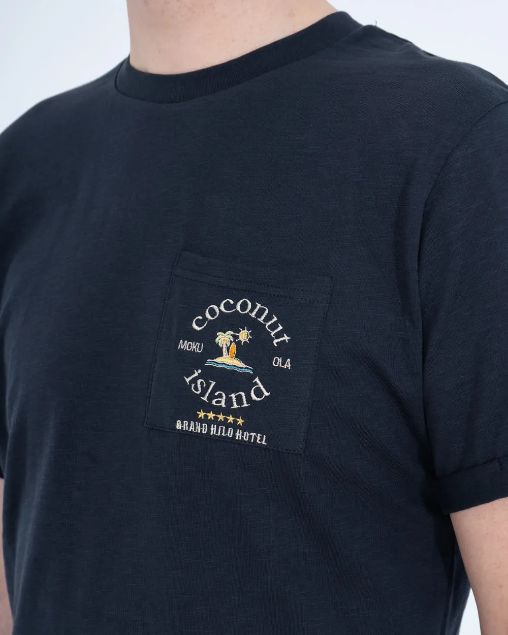 2t Benji Tall Embroidered Pocket T-Shirt (navy) core fit