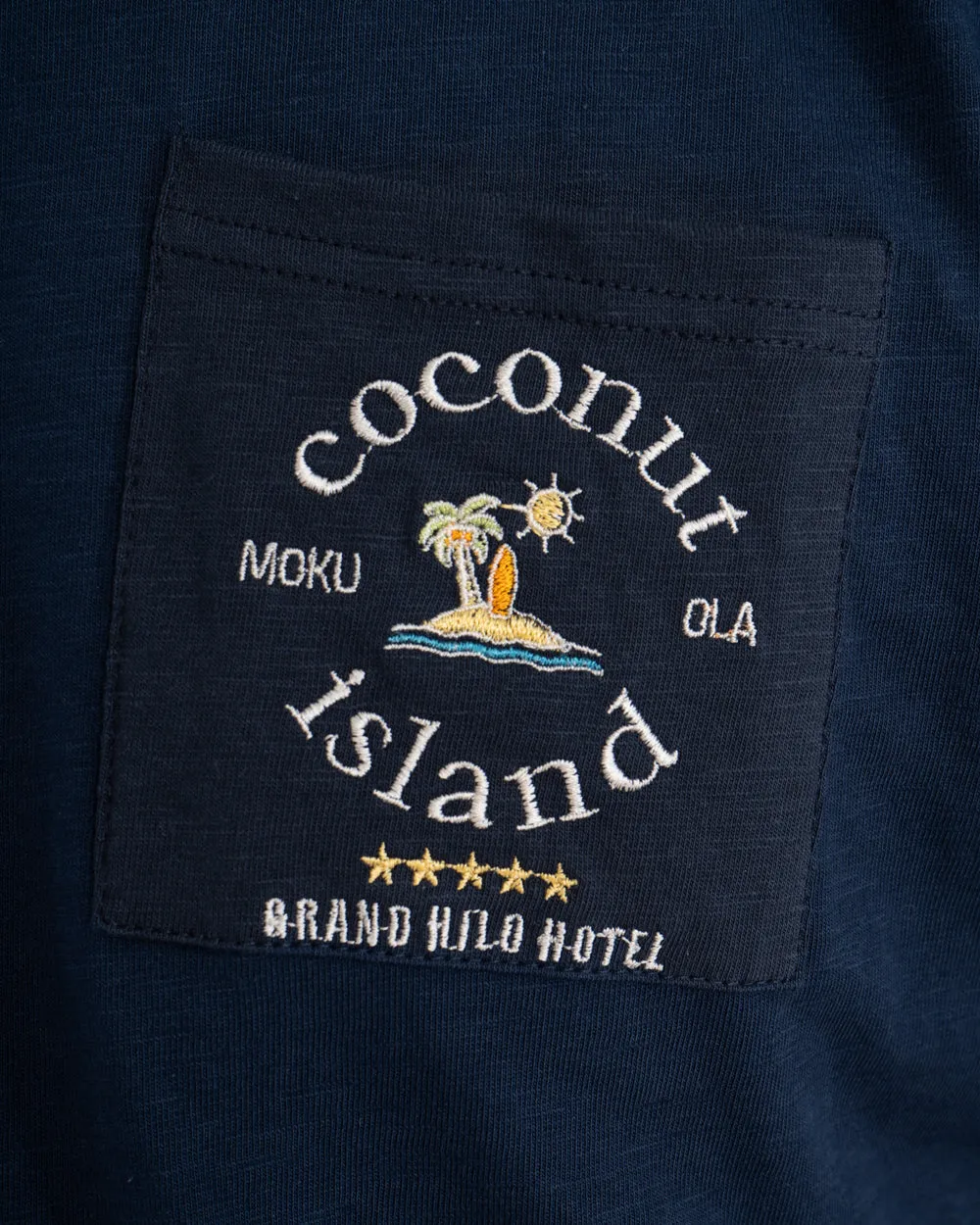 2t Benji Tall Embroidered Pocket T-Shirt (navy) chill couple