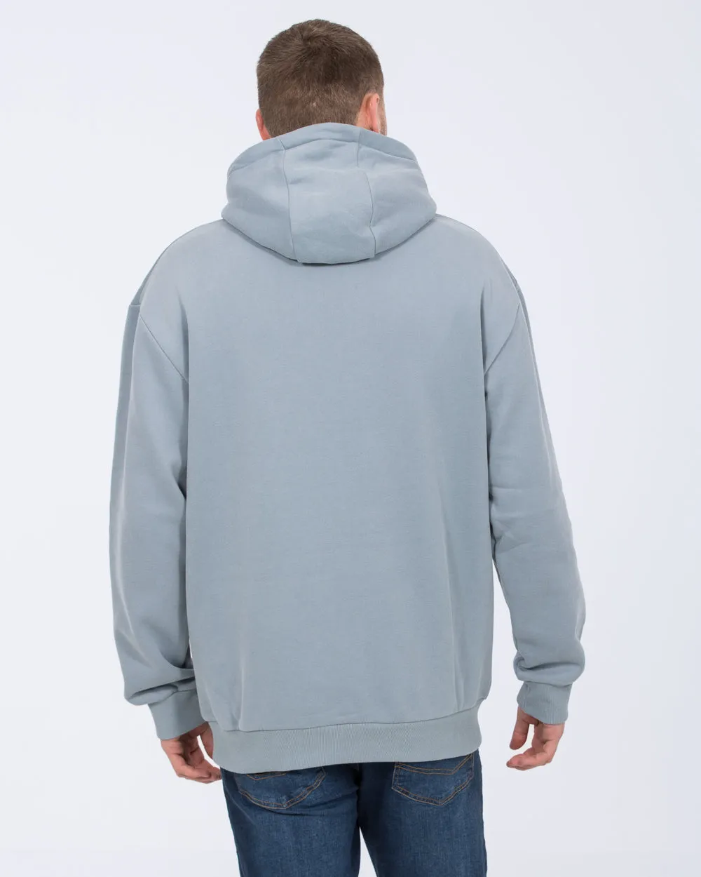 2t Blaine Tall Heavyweight Oversized Hoodie (dusky blue) clean lines
