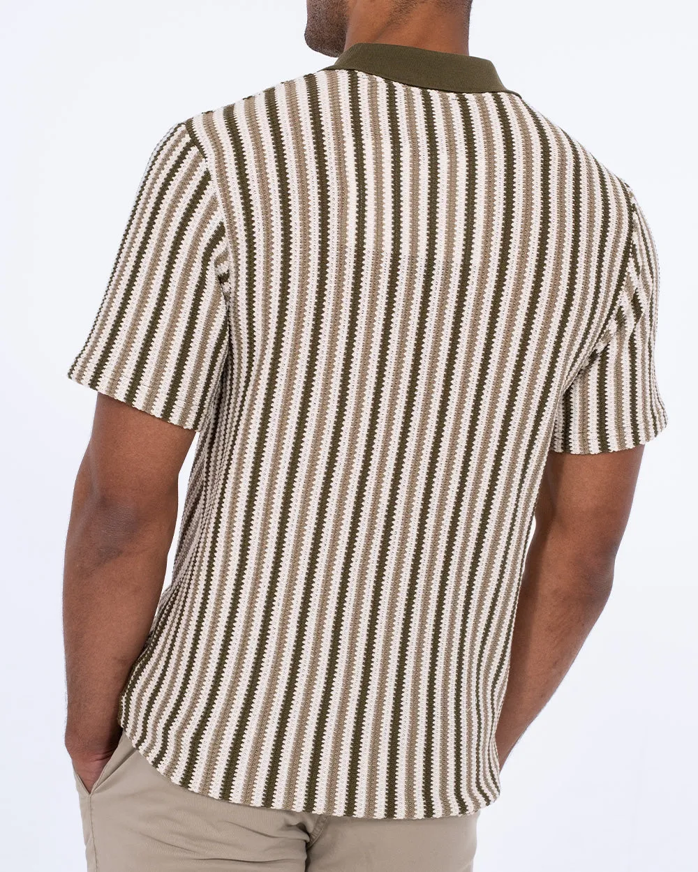 2t Bowie Tall Jacquard Polo Shirt (khaki) summer cool