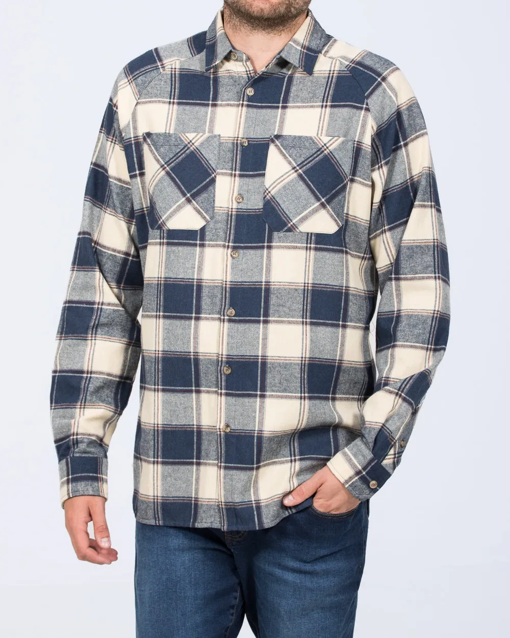2t Bradley Tall Relaxed Fit Raglan Shirt (white pattern) Vibe High