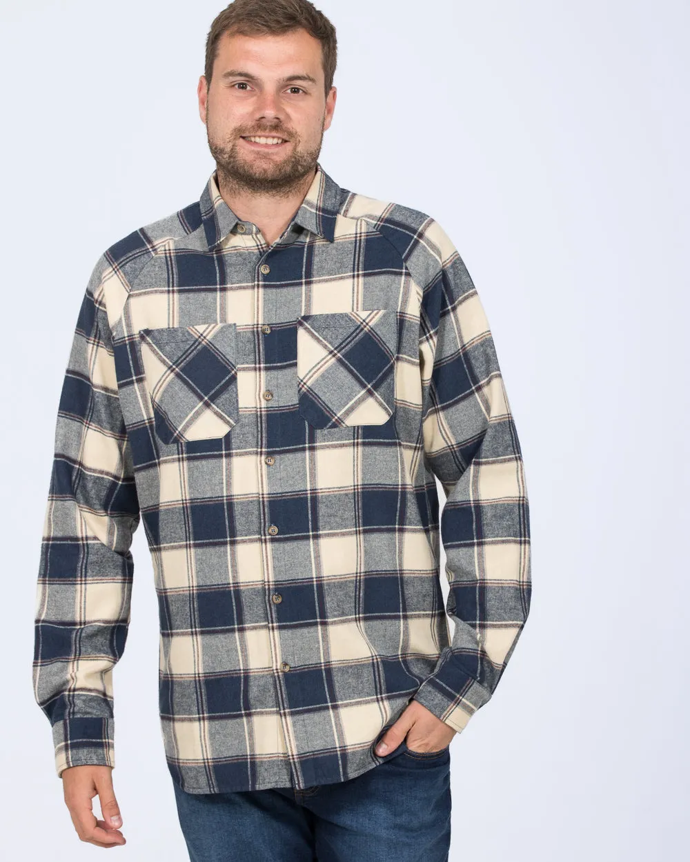 2t Bradley Tall Relaxed Fit Raglan Shirt (white pattern) Total Ease