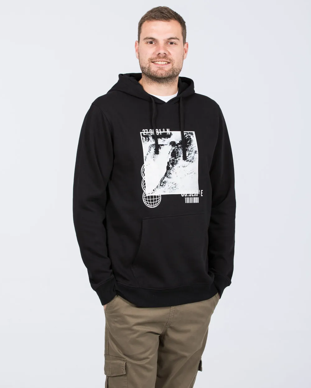 2t Brodie Tall Photograph Regular Fit Hoodie (black) move easy
