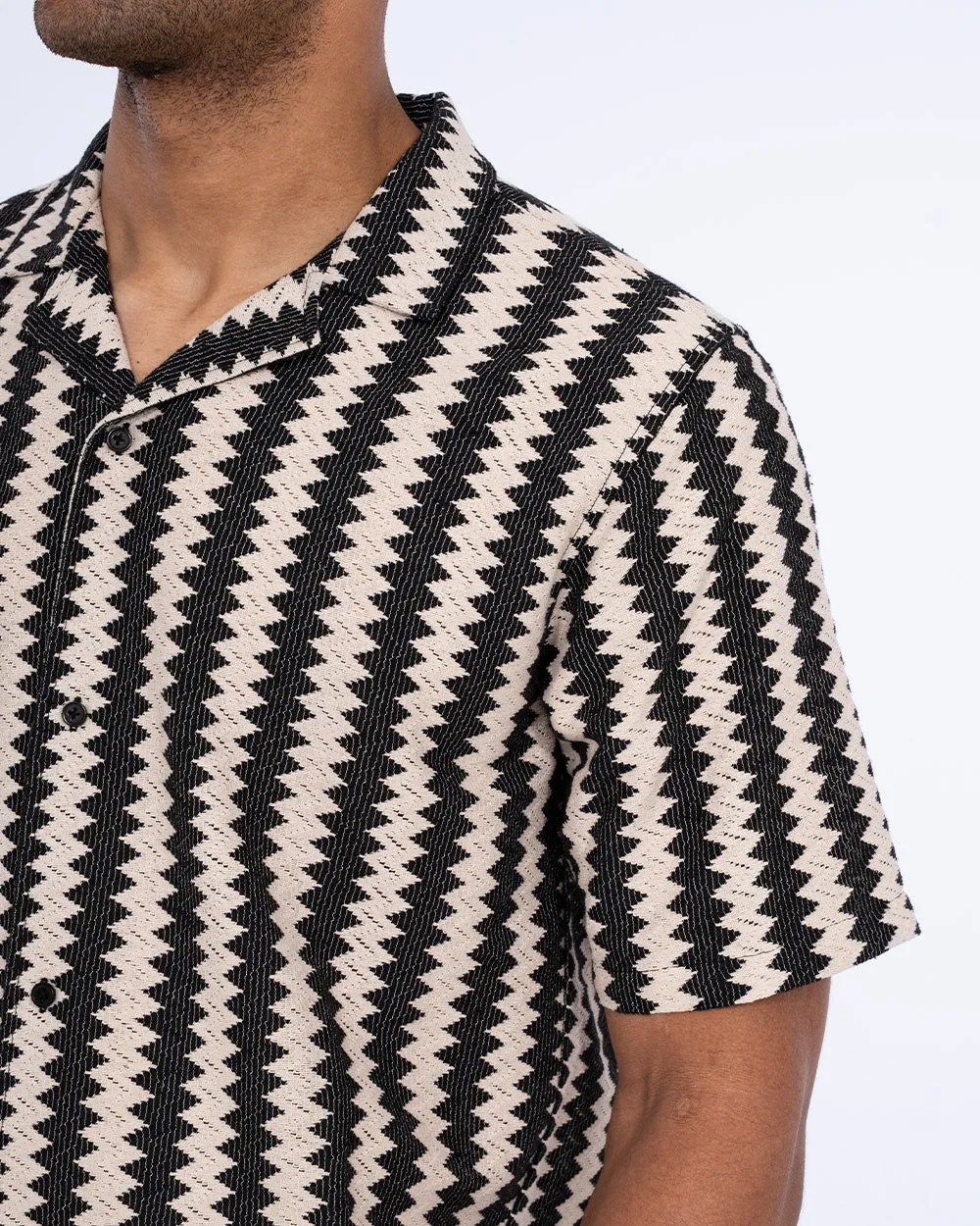 2t Brooks Tall Revere Crochet Shirt (black) Smart Basic