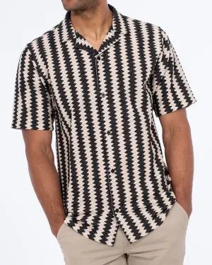 2t Brooks Tall Revere Crochet Shirt (black) Casual Cool