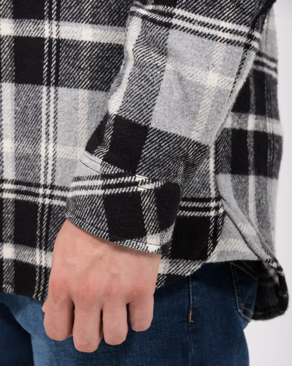 2t Caleb Tall Checked Shacket (neutral) Vintage Edge
