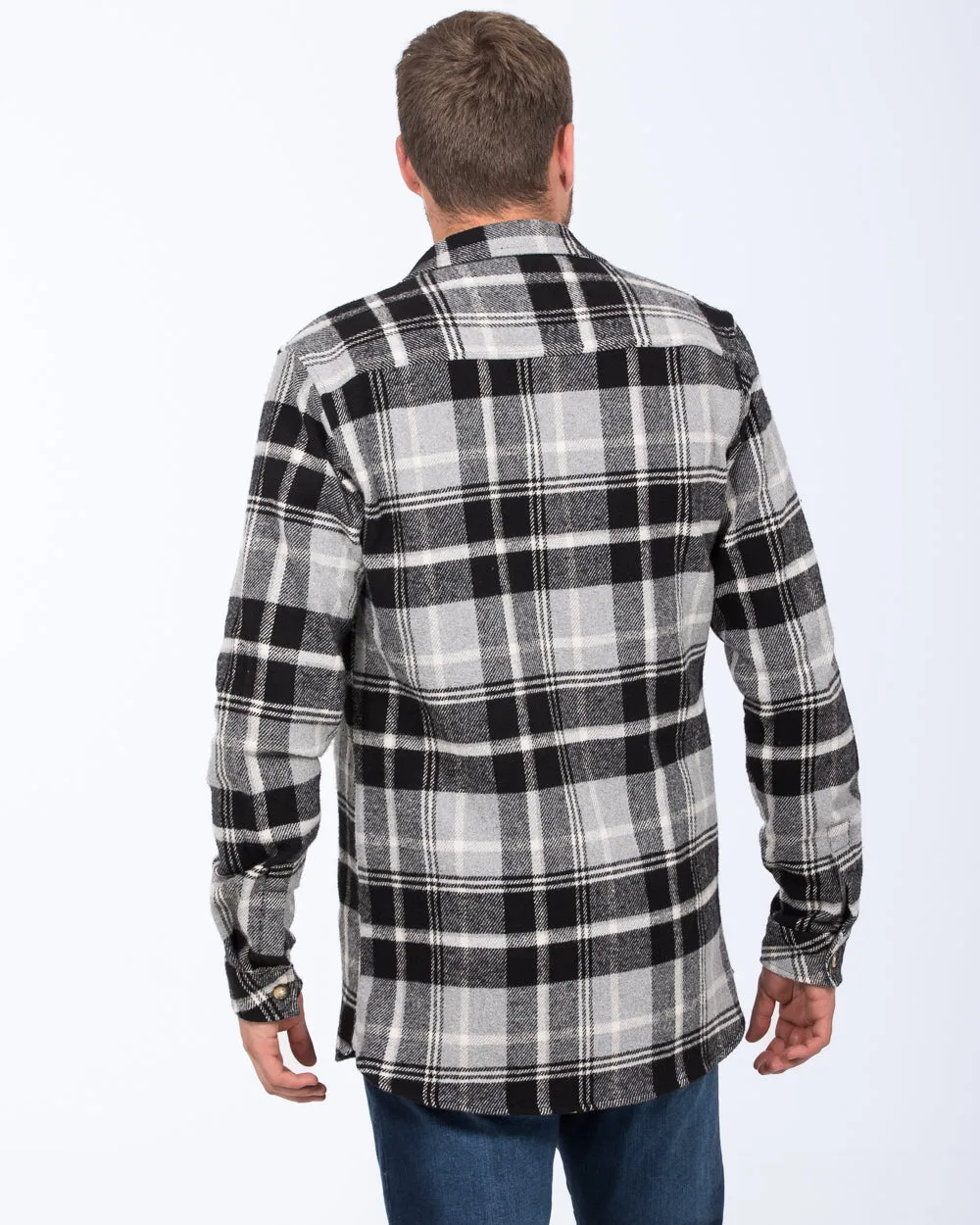 2t Caleb Tall Checked Shacket (neutral) after gym layer