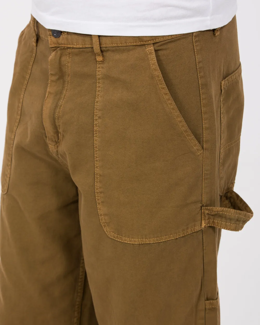2t Calum Tall Loose Fit Carpenter Trousers (tan) heavy duty wear
