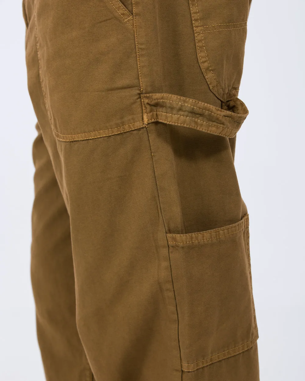 2t Calum Tall Loose Fit Carpenter Trousers (tan) adjustable fit