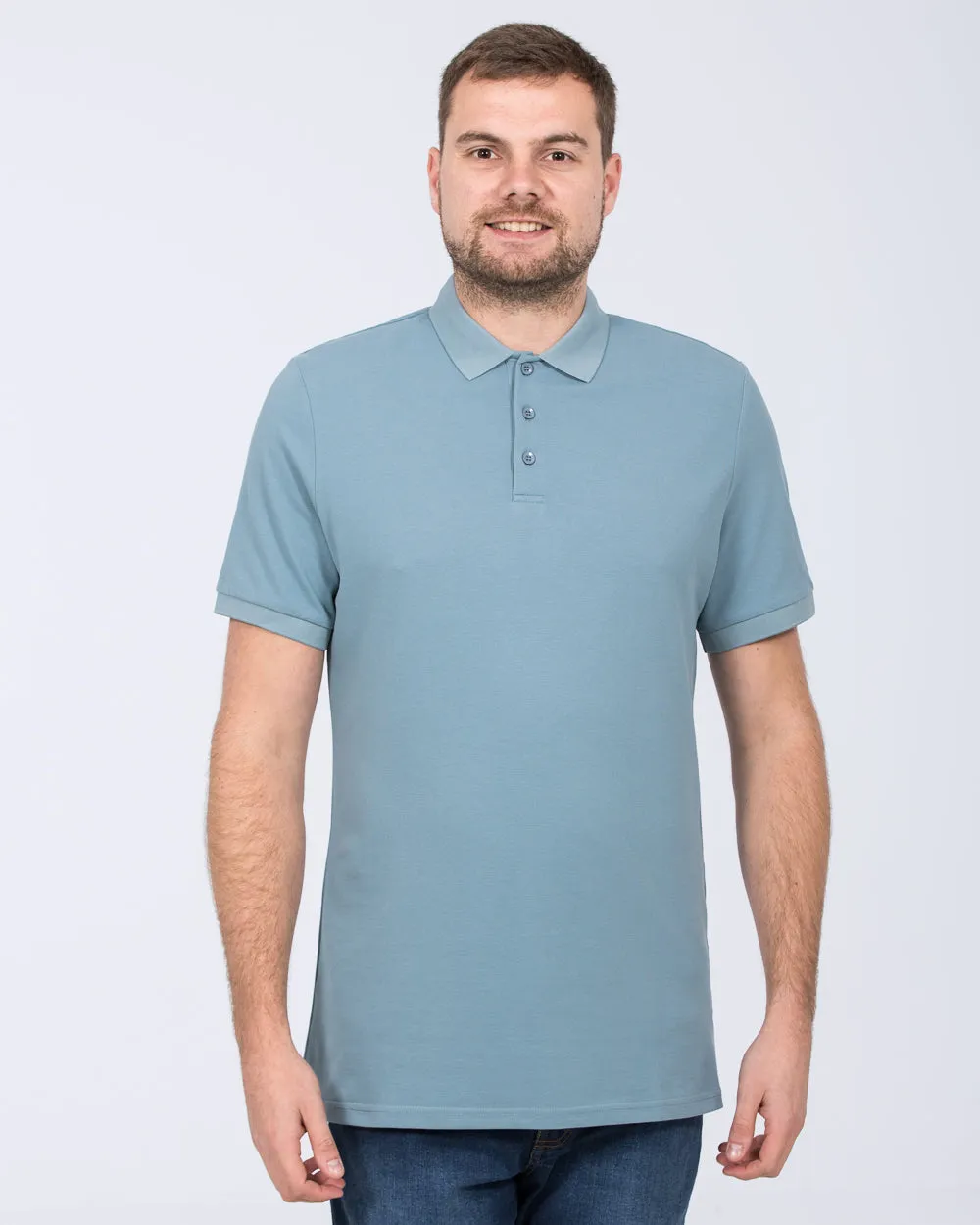 2t Cameron Regular Fit Tall Polo Shirt (slate) social mood