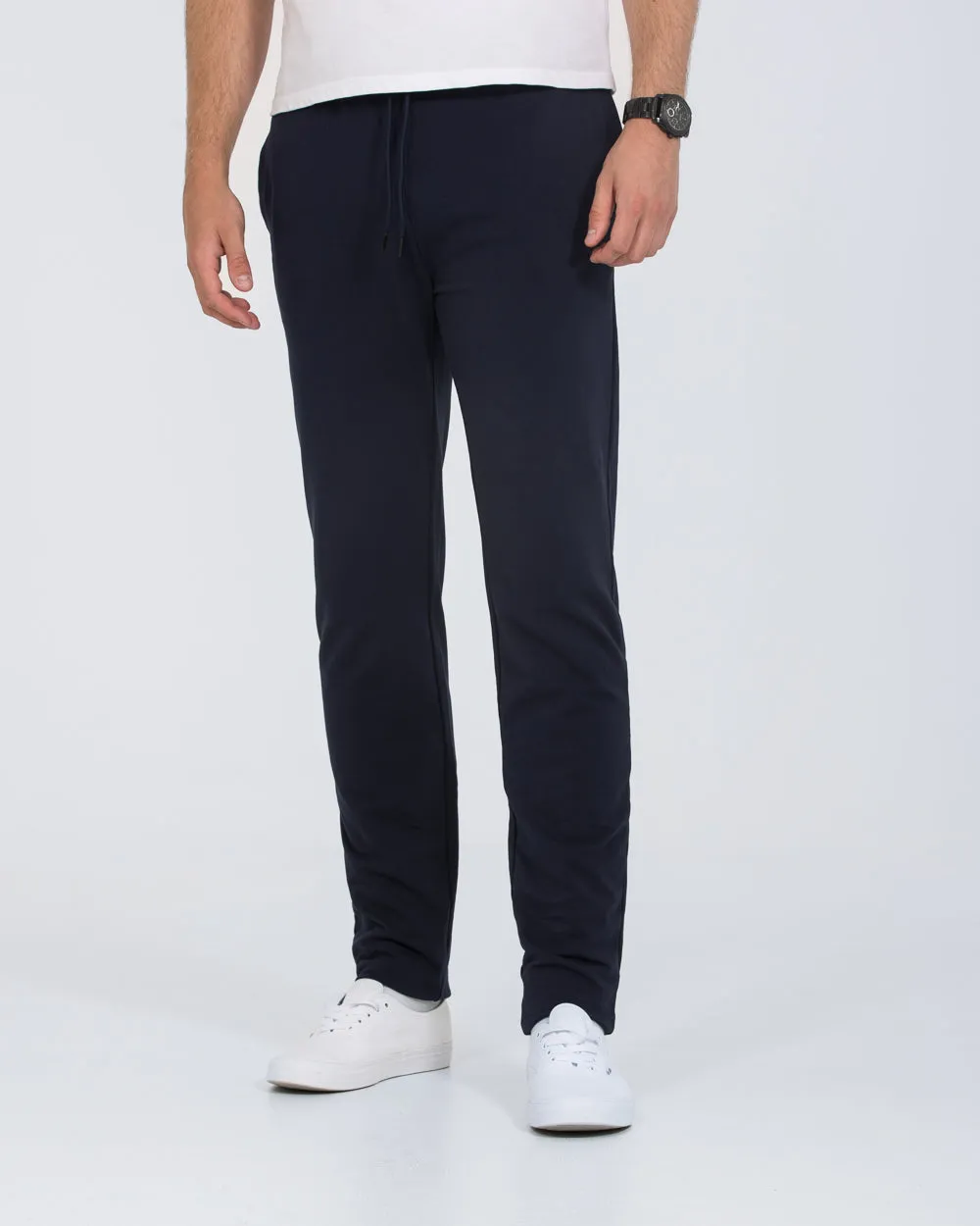 2t Chris Slim Fit Open Hem Tall Joggers (navy) muscle training