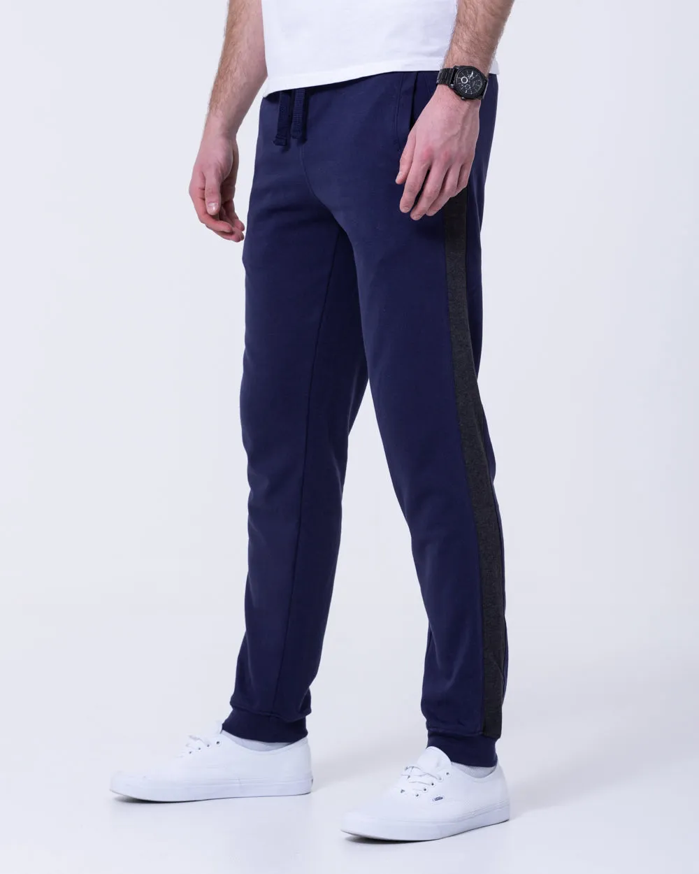 2t Colin Striped Regular Fit Tall Joggers (navy) fashion design