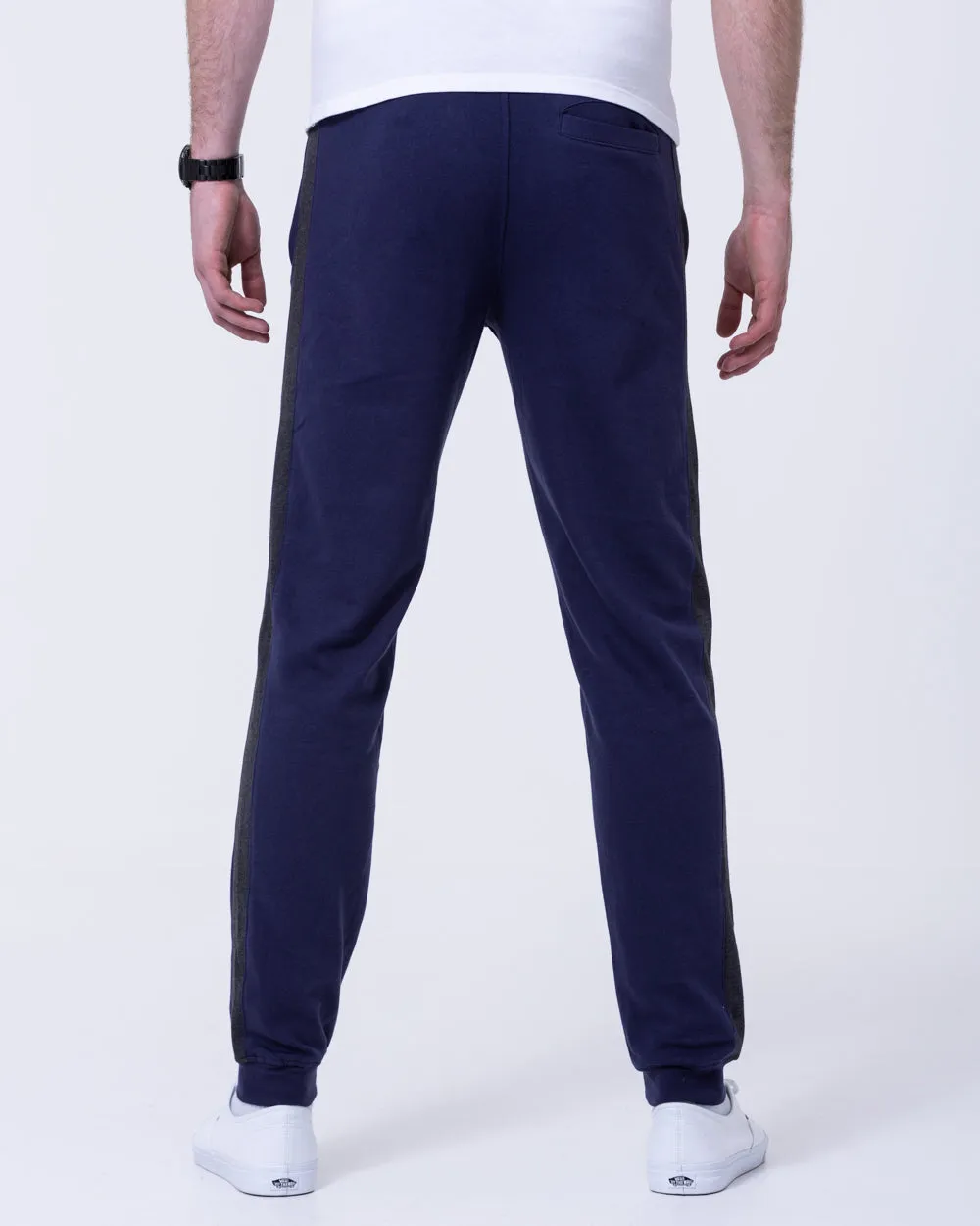 2t Colin Striped Regular Fit Tall Joggers (navy) slim cut