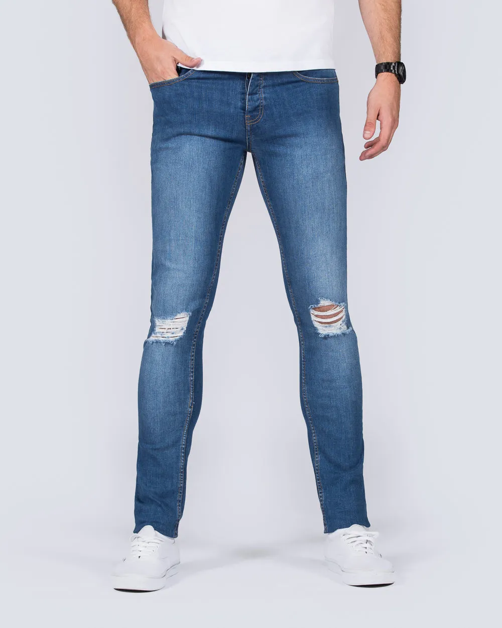 2t Connor Skinny Fit Ripped Jeans (stonewash) free style