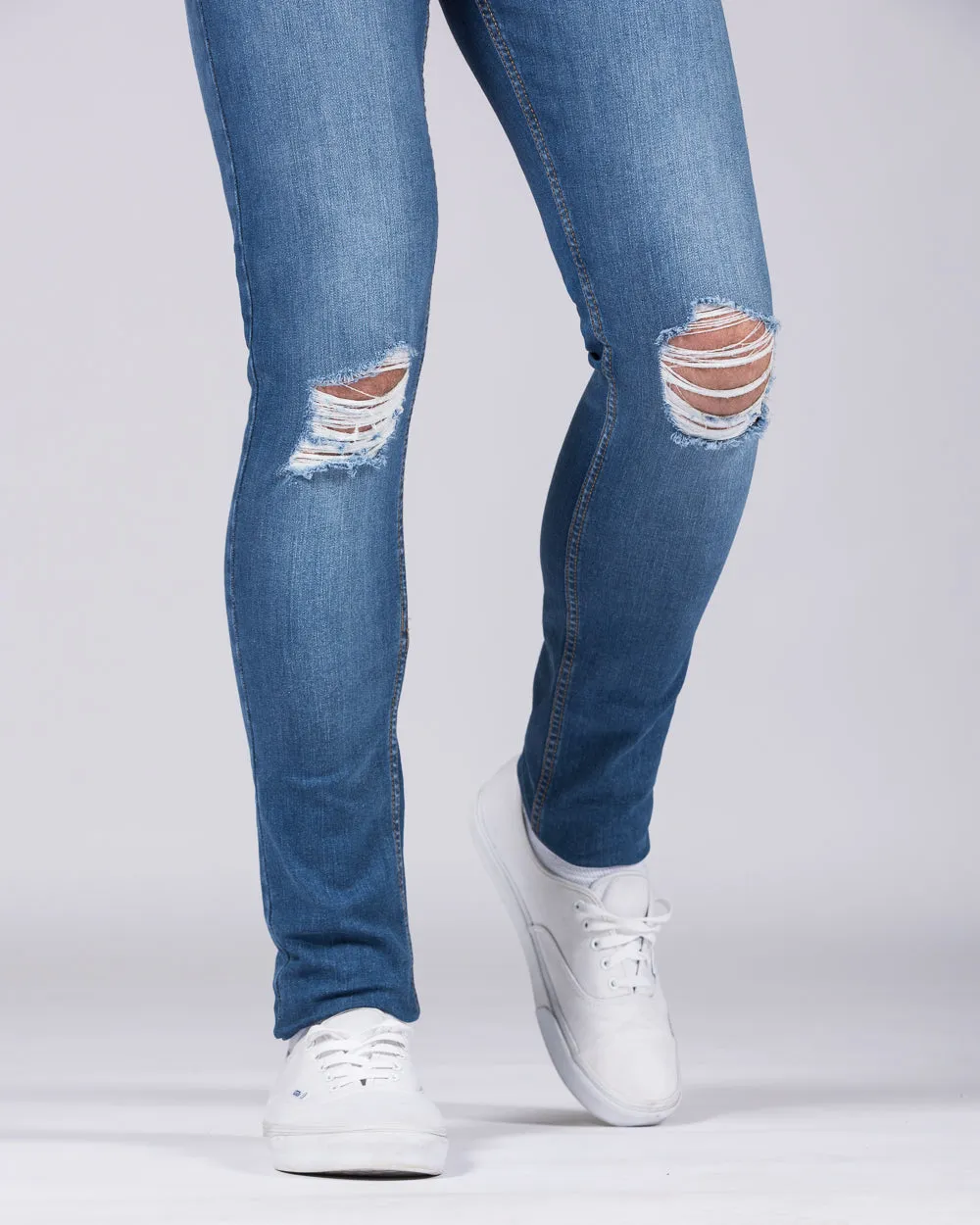 2t Connor Skinny Fit Ripped Jeans (stonewash) distressed style