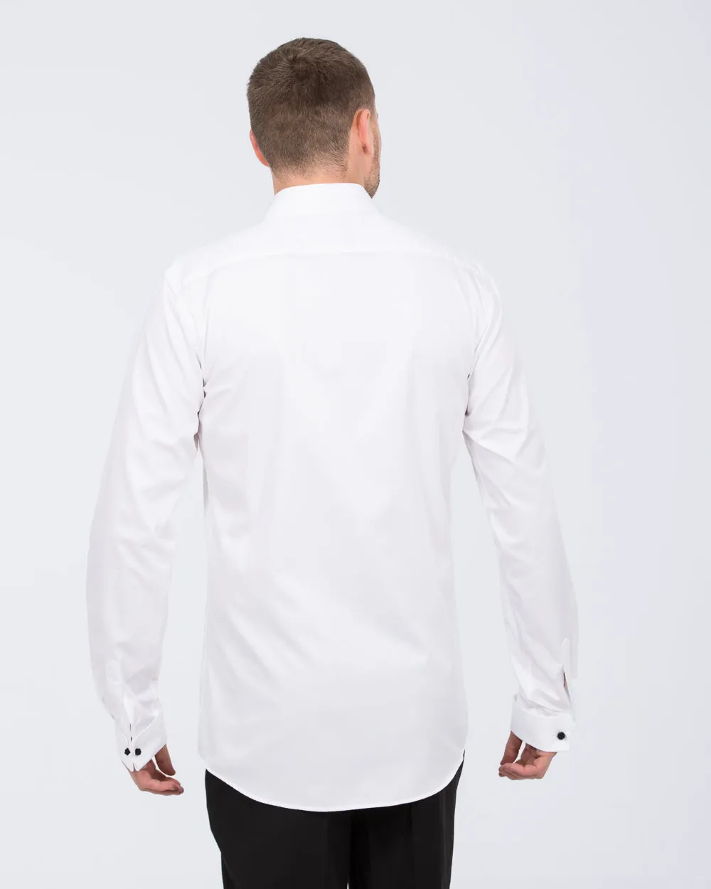 2t Craig Slim Fit Extra Tall Double Cuff Shirt (white) Sleek Ease