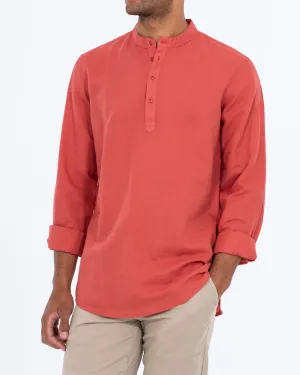 2t Cruz Tall Half Placket Linen Shirt (coral) Lounge Life