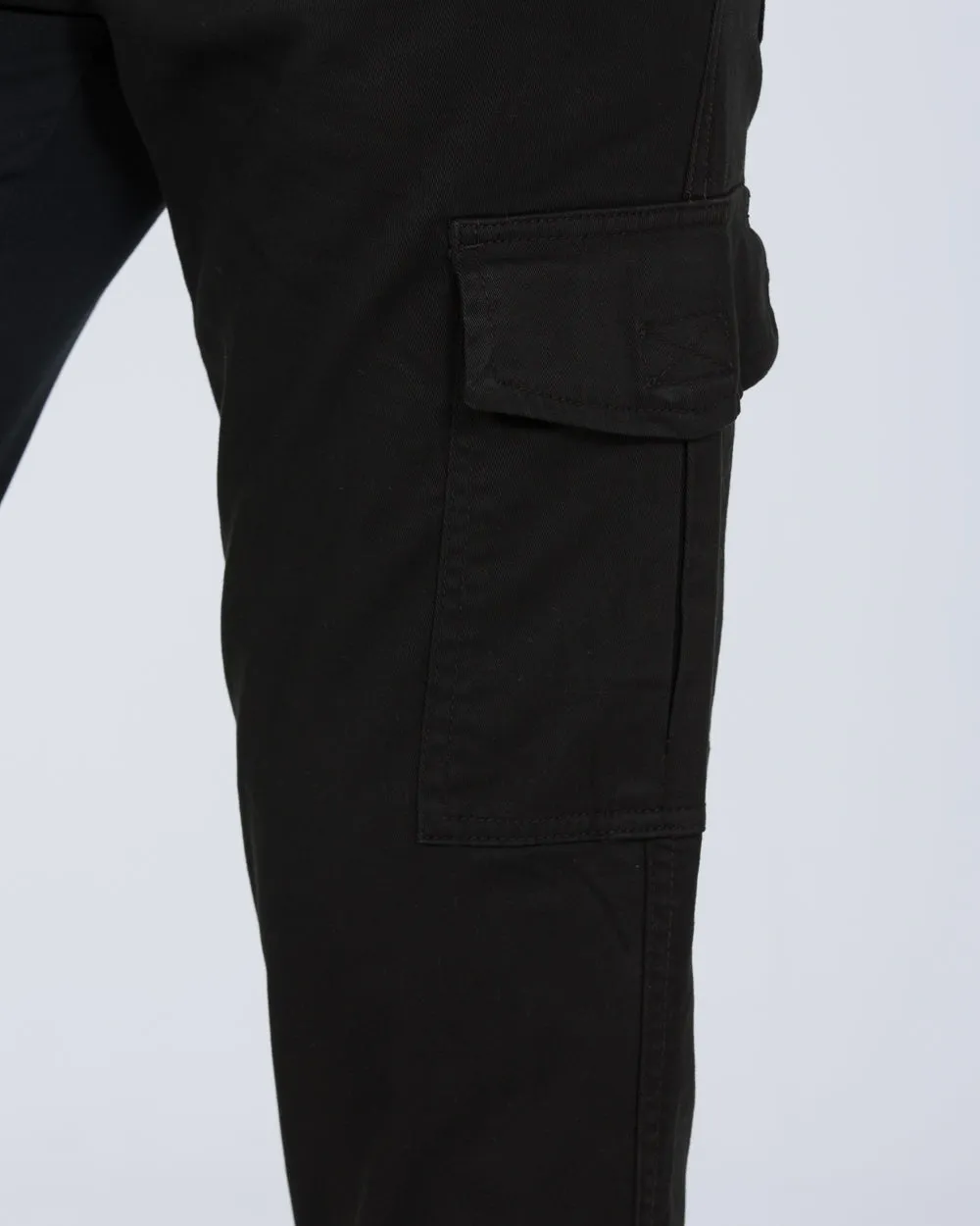 2t Dean Slim Fit Tall Stretch Cargo Trousers (black) urban culture