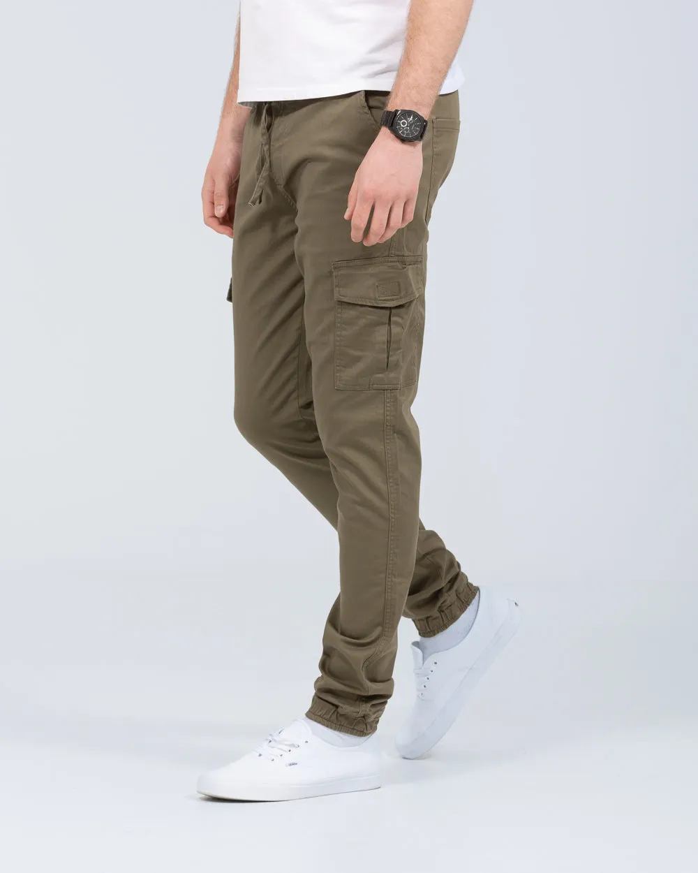 2t Dean Slim Fit Tall Stretch Cargo Trousers (khaki) oversized fit