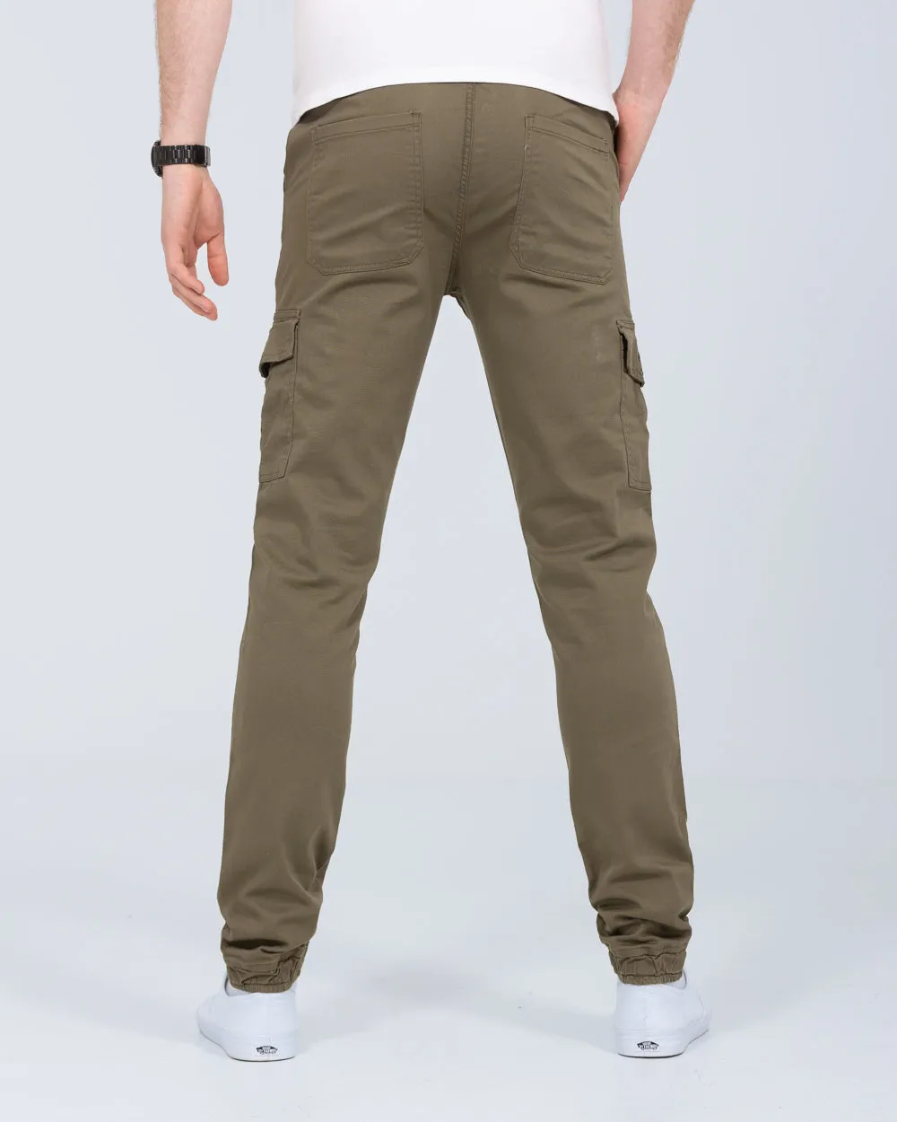 2t Dean Slim Fit Tall Stretch Cargo Trousers (khaki) athleisure trend
