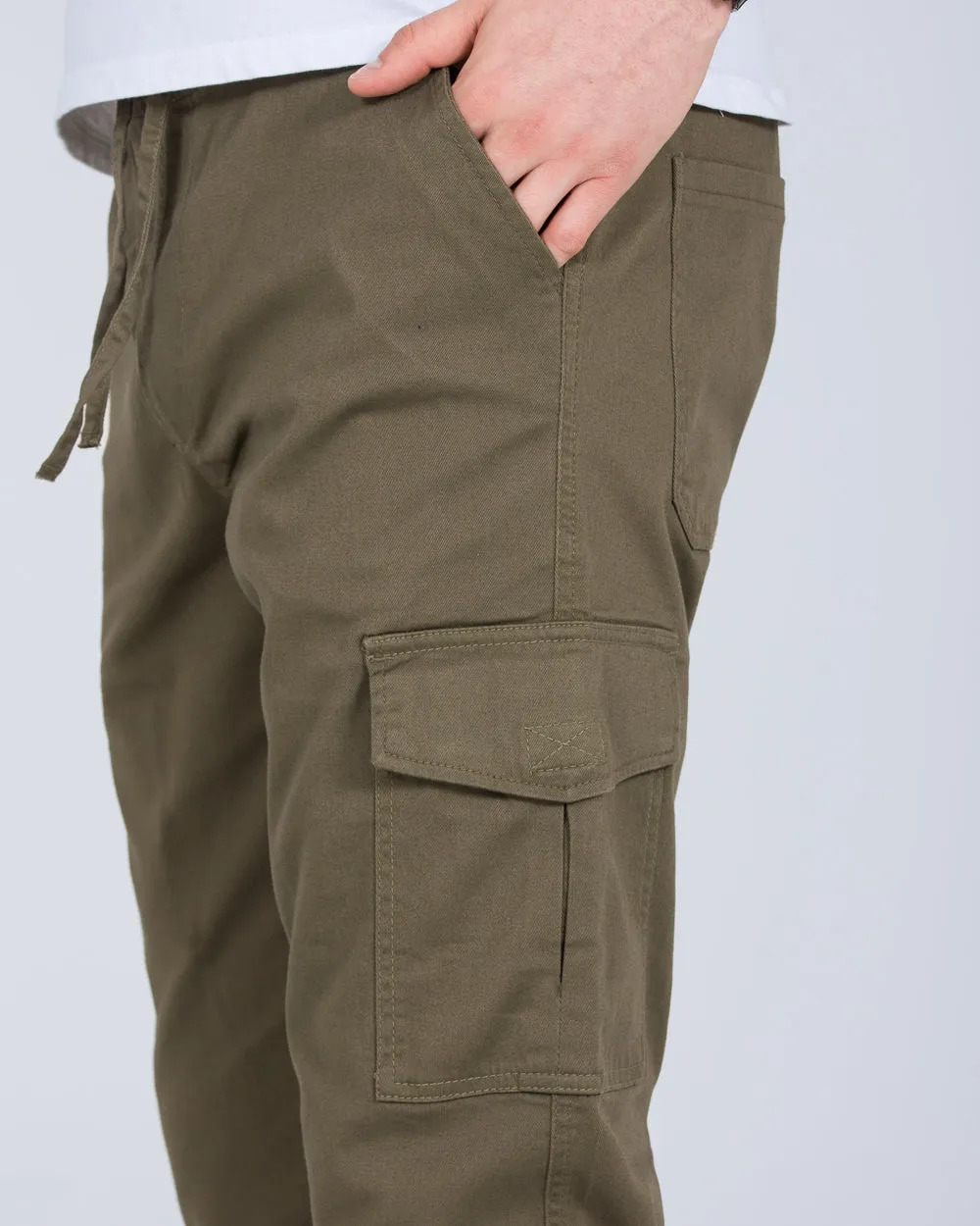 2t Dean Slim Fit Tall Stretch Cargo Trousers (khaki) military fashion