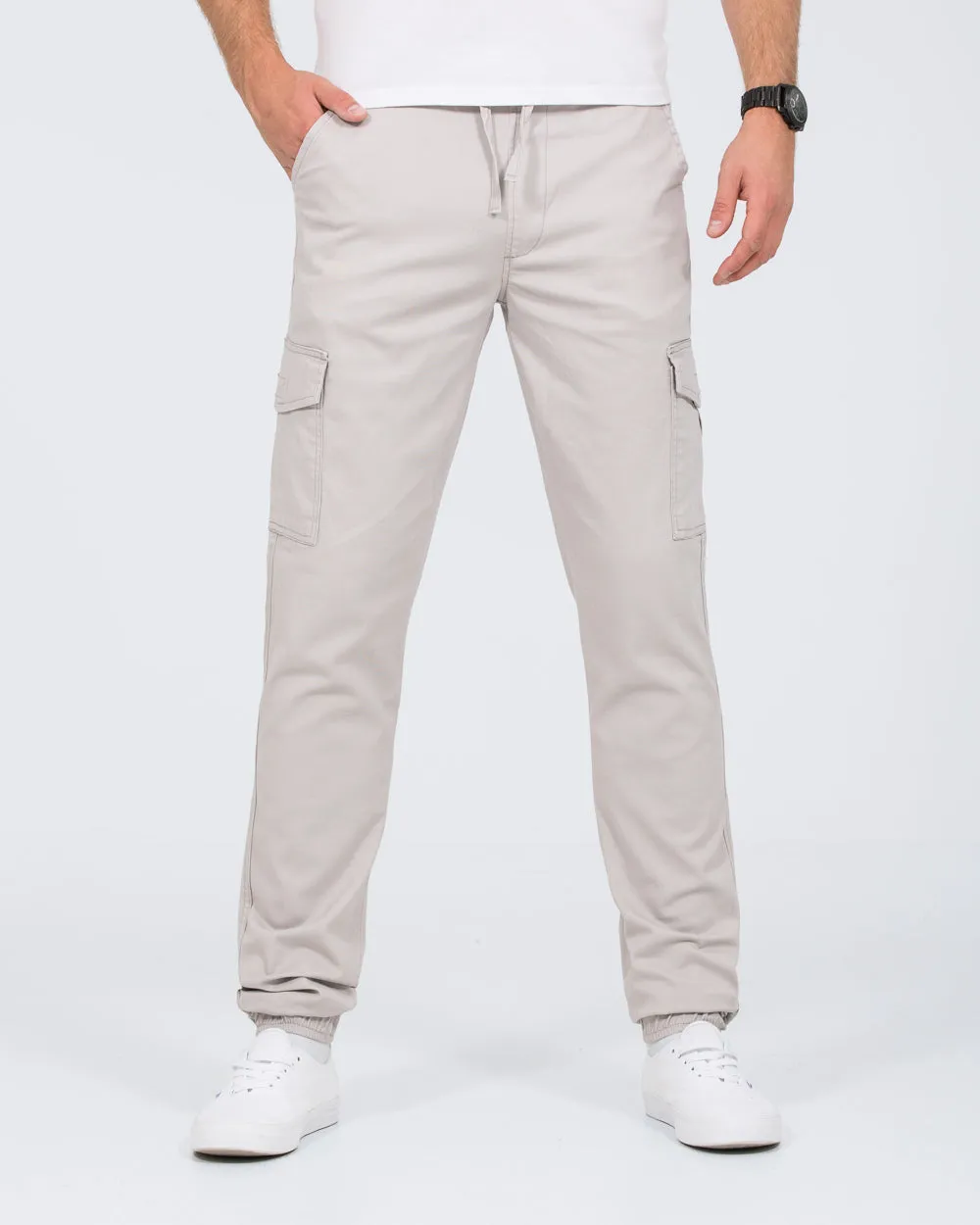 2t Dean Slim Fit Tall Stretch Cargo Trousers (silver) outdoor flexibility