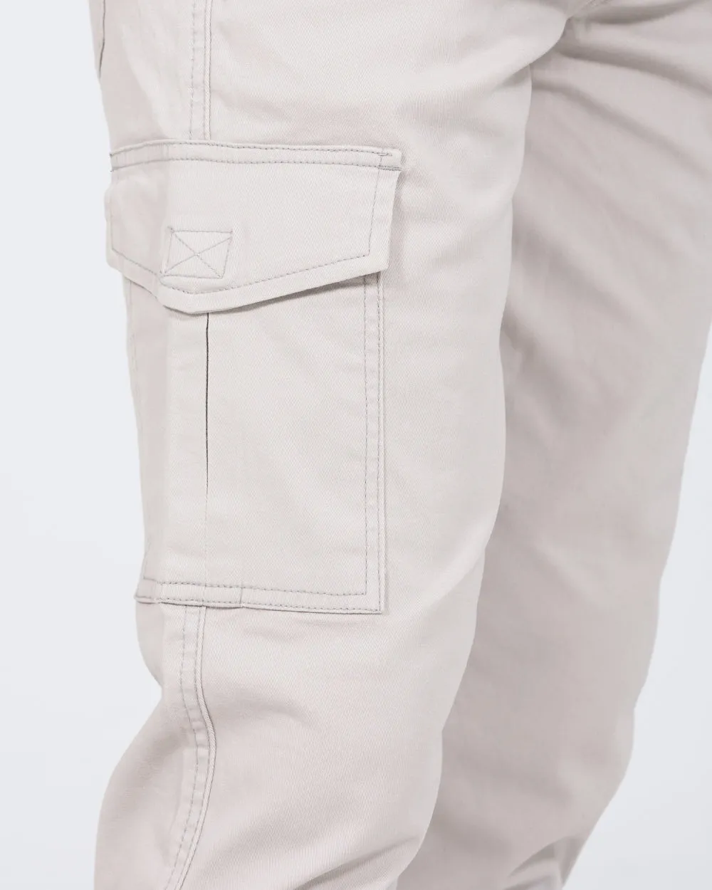 2t Dean Slim Fit Tall Stretch Cargo Trousers (silver) hardcore style