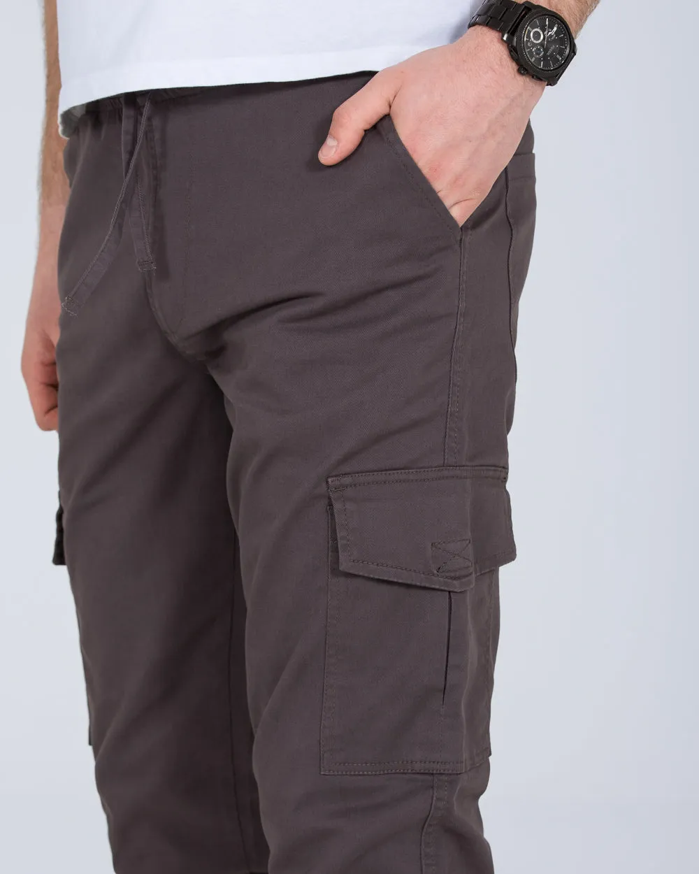 2t Dean Slim Fit Tall Stretch Cargo Trousers (slate grey) dirt resistant