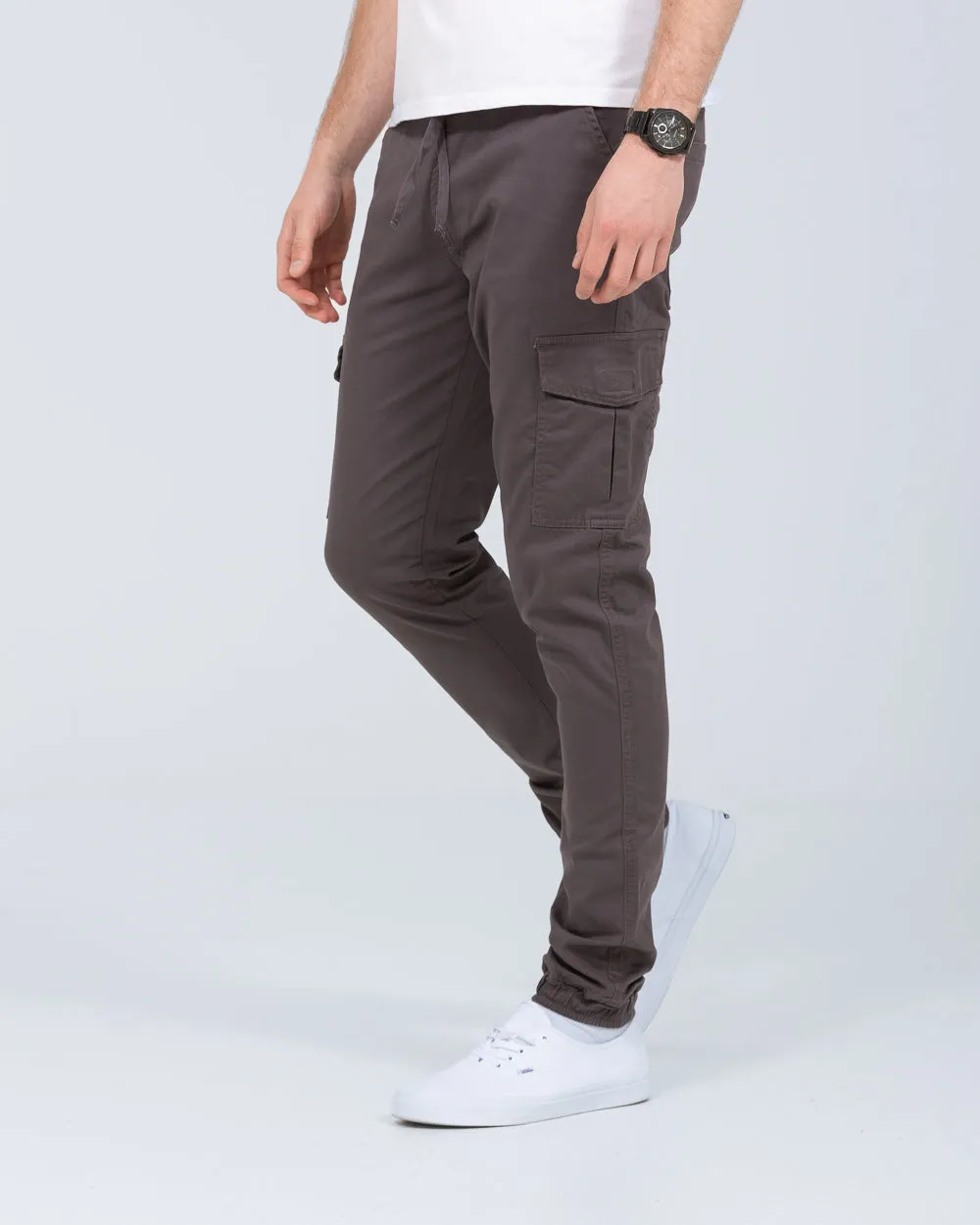 2t Dean Slim Fit Tall Stretch Cargo Trousers (slate grey) pocket organizer