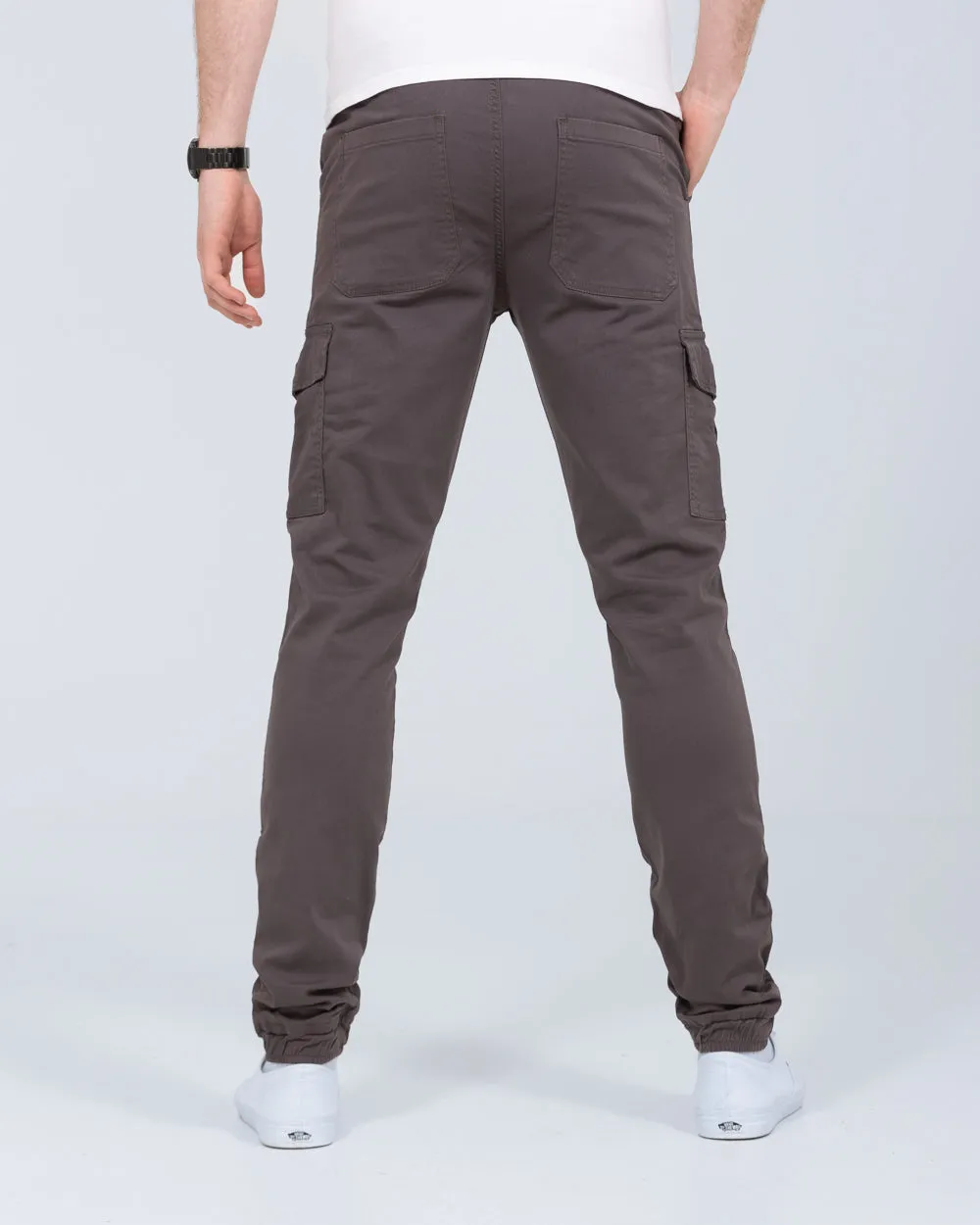 2t Dean Slim Fit Tall Stretch Cargo Trousers (slate grey) street combat