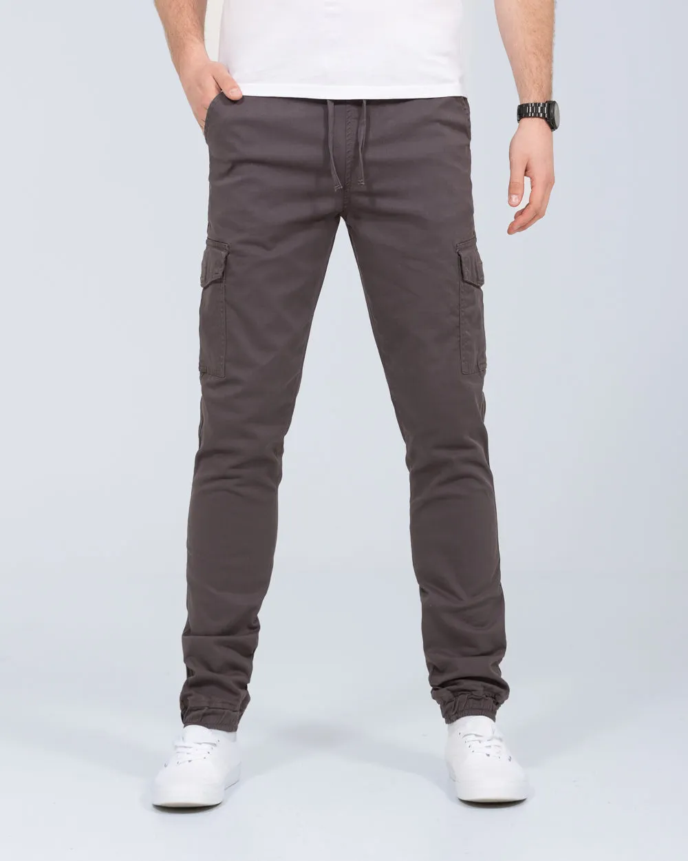 2t Dean Slim Fit Tall Stretch Cargo Trousers (slate grey) vintage style