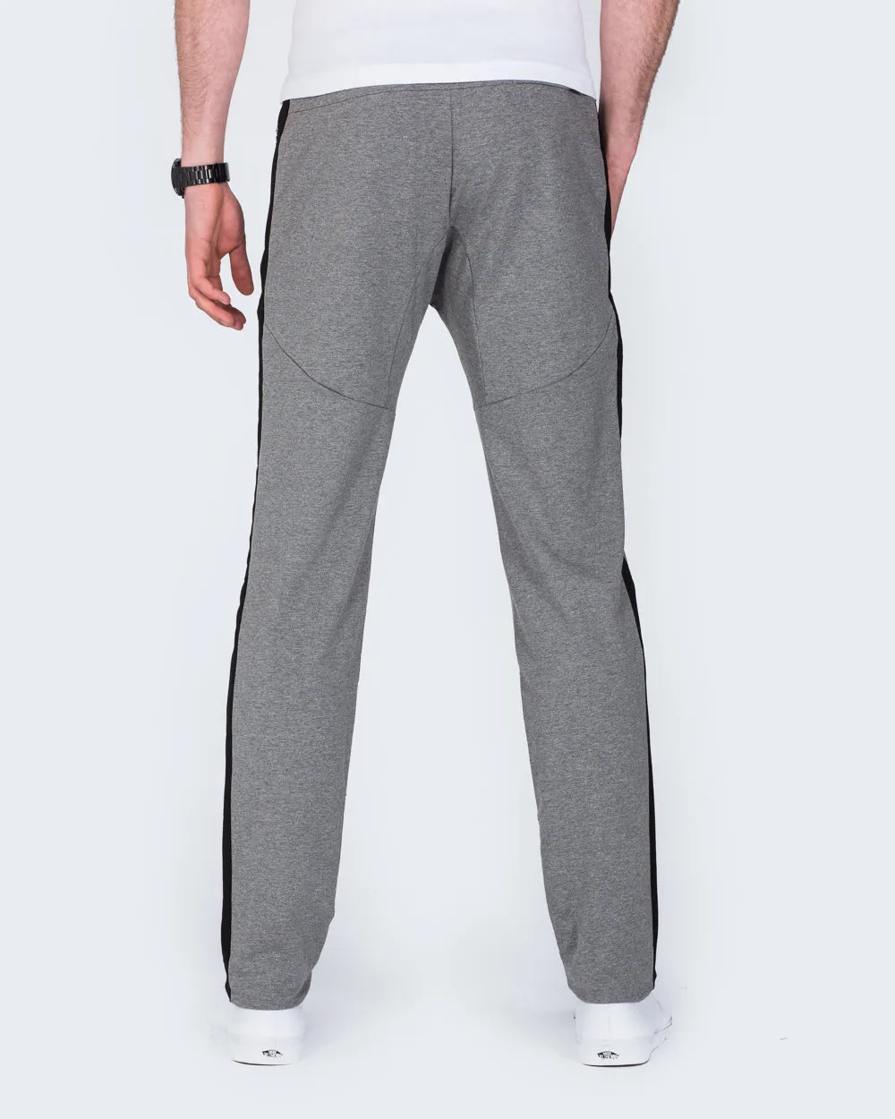 2t Declan Striped Slim Fit Tall Gym Joggers (charcoal) outdoor sport