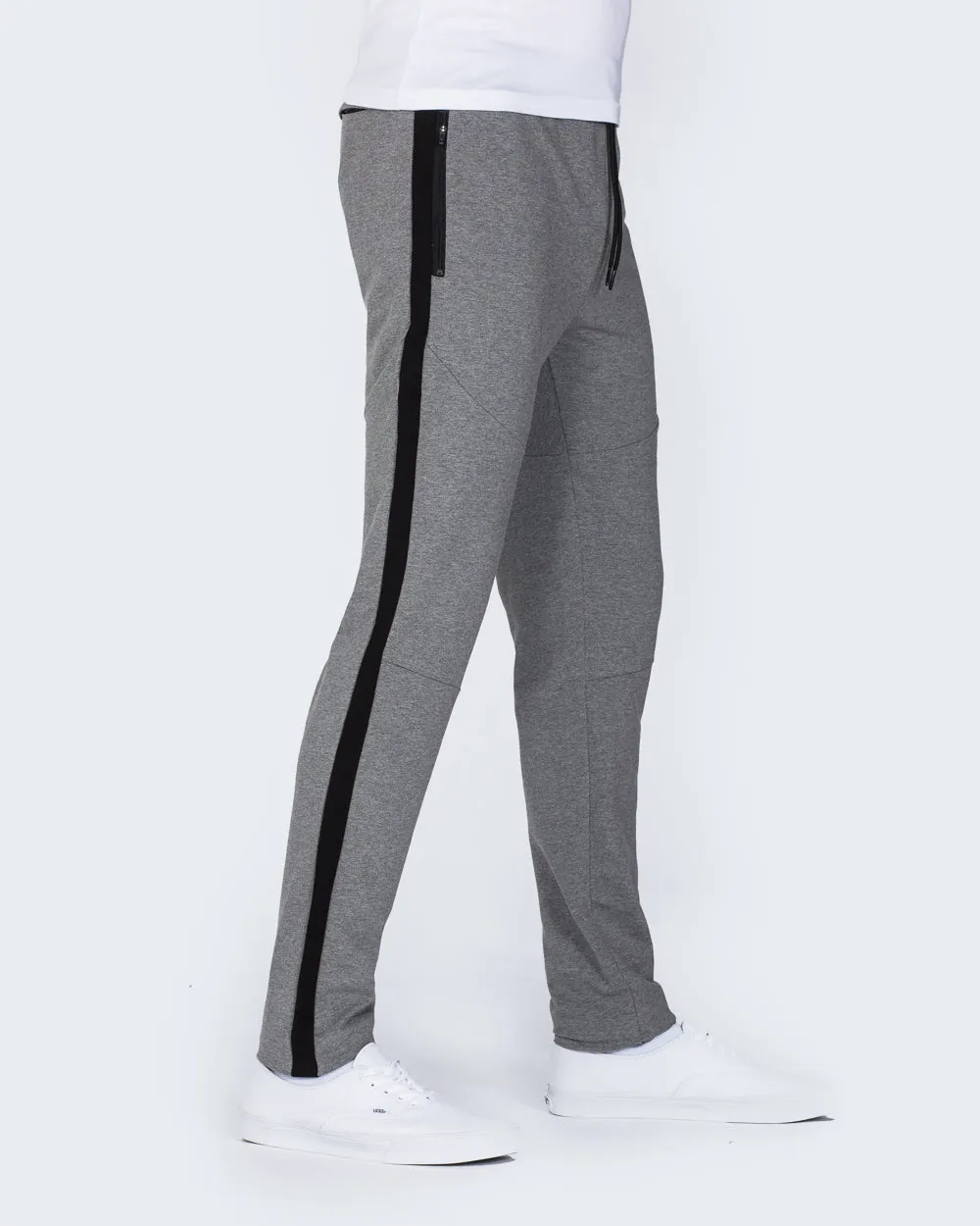 2t Declan Striped Slim Fit Tall Gym Joggers (charcoal) multi function