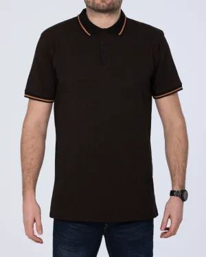 2t Dobby Print Regular Fit Tall Polo Shirt (black) easy chic